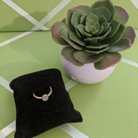 Gold Tone Pave Ring - Picture 2 of 6